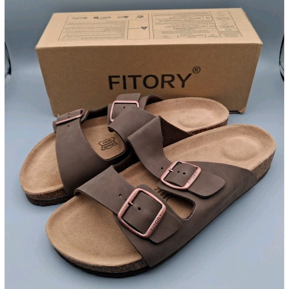 Men’s Fitory Dark Brown Leather Sandals With Buckles- US Size 10 - NEW with BOX